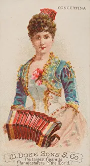 Schumacher And Prints: Concertina, from the Musical Instruments series (N82) for Duke brand cigarettes, 1888