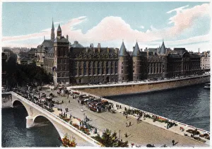 Palais De Justice Prints: The Conciergerie and the Pont Neuf, Paris, c1900
