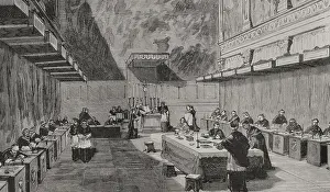 The conclave for the election of Pope Leo XIII, Rome, 1878. Creator: Unknown