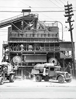 Building Materials Prints: Concrete mixing plant, Birmingham, Alabama, 1936. Creator: Dorothea Lange