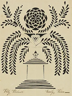 Cut Paper Prints: A Condolence Card, c. 1830. Creator: Emily Wilcox