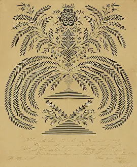 Cut Paper Prints: A Condolence Card, c. 1830. Creator: Emily Wilcox