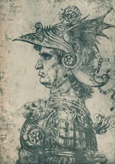 Helmet Collection: A Condottiere, 1480, (1932). Artist: Leonardo da Vinci