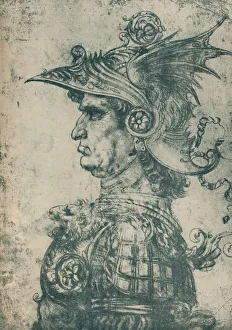 Da Vinci Prints: A Condottiere, 1480, (1932). Artist: Leonardo da Vinci