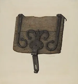 Austin L Prints: Conestoga Wagon Tool Box Lid, c. 1938. Creator: Austin L. Davison