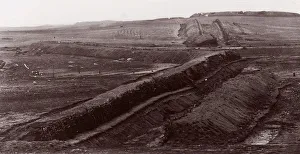 Earthworks Prints: Confederate Earthworks, Centreville, Virginia, 1862. Creator: George N. Barnard
