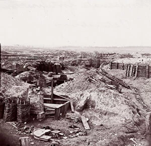 Trench Collection: Confederate Fortifications, Petersburg, 1864. Creators: Tim O Sullivan