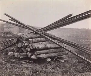 Andrew J Russell Prints: Confederate Method of Destroying Rail Roads at McCloud Mill, Virginia, 1863