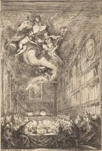 Gabriel Jacques De Saint Aubin Prints: A Conference of Lawyers, 1776. Creator: Gabriel de Saint-Aubin