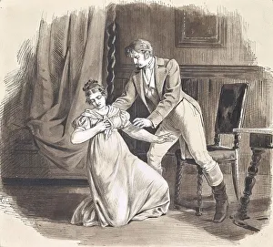 Confession Prints: The confession, around 1890. Creator: Joseph Eugen Horwarter