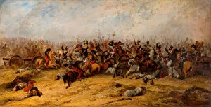 Cavalryman Gallery: The Conflict at the Guns, Balaclava, 1854. Creator: George Jones