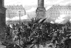 Unrest Prints: The Conflict in Paris: massacre in the Place Vendome, 1871. Creator: Unknown