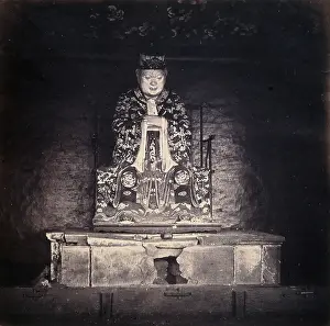 Sage Prints: Confucius: a statue; Canton, China, 1860. Creator: Felice Beato