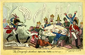 Cruikshank Prints: The Congress dissolved before the Cake was Cut up