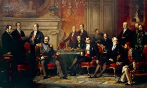 The Congress of Paris in 1856. Artist: Dubufe, Edouard Louis (1819-1883)