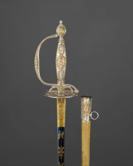 Scabbard Prints: Congressional Presentation Sword with Scabbard of Colonel Marinus Willett, French, Paris
