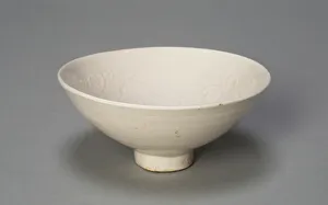 Awata Ware Prints: Conical Bowl with Peonies and Leaves, Song dynasty (960-1279). Creator: Unknown