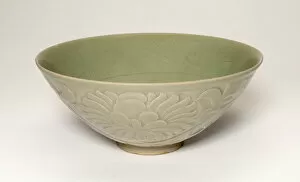 Celadon Gallery: Conical Bowl with Peony Scroll and Leaves, Five Dynasties / Northern Song dynasty
