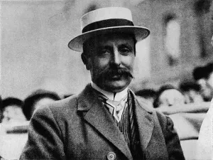 The conqueror of the Channel: Louis Bleriot, 1909 (1933). Artist: Flight Photo