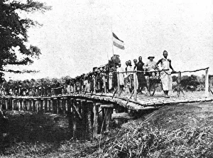 Conquest of German East Africa; Retreat of the enemy: the procession of the German.. 1917. Creator: Unknown