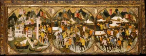 Tempera On Wood Collection: The Conquest of Naples by Charles of Durazzo, 1381-82. Creator: Master of Charles of Durazzo