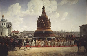 Images Dated 10th June 2013: The Consecration of the Monument to the Millennium of Russia in Novgorod on 1862, 1864