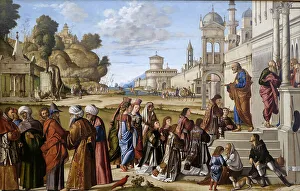 Staatliche Museen Prints: Consecration of Saint Stephen as deacon, 1511. Creator: Carpaccio, Vittore (1460-1526)