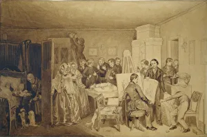 Irony Prints: The Consequences of Fidelkas Death, 1844. Artist: Fedotov, Pavel Andreyevich (1815-1852)