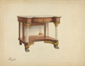Clawfoot Prints: Console Table, c. 1953. Creator: Ferdinand Cartier