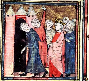 Conspiracy against Louis I the Pious, Emperor of the West, miniature in Great Conspiracy against Louis I the Pious, Emperor of the West, miniature in Great