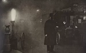 Police Officer Collection: A constable directing traffic in the fog, London, c1910s-c1920s(?)