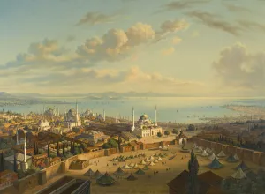 Bosphorus Strait Gallery: Constantinople from the Fire Tower of Beyazit. Artist: Sattler, Hubert (1817-1904)