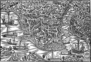 Galley Prints: Constantinople, mid 16th century. Artist: Giovanni Andrea Vavassori