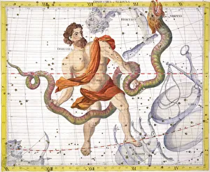 Flamsteed Prints: Constellation of Ophiucus, 1729