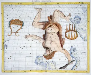 Constellations of Hercules, Corona and Lyra, 1729
