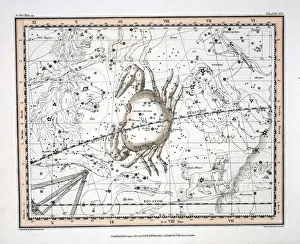 Constellation Prints: The Constellations (Plate XVI) Cancer, 1822