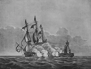 Pocock Prints: The Constitution and the Java, c1813. Artist: Nicholas Pocock