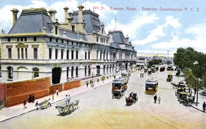 Images Dated 7th March 2008: Constitution Station, Buenos Aires, Argentina, c1900s