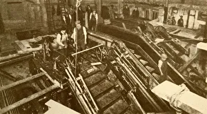 Golding Prints: Constructing Escalators at the Bank Station, London, c1930. Creator: Unknown