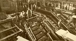 Escalator Gallery: Constructing Escalators at the Bank Station, London, c1930. Creator: Unknown