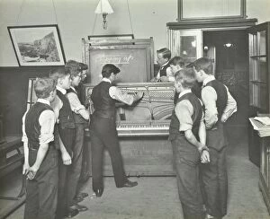 Class Gallery: Constructing a piano, Benthal Road Evening Institute, London, 1914