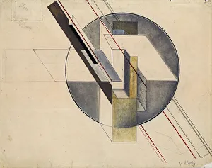Klutsis Prints: Construction, 1921. Artist: Klutsis, Gustav (1895-1938)