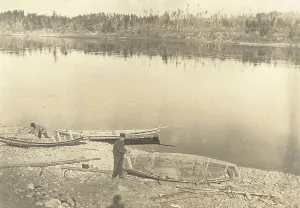 Vladimir Ivanovich Fedorov Prints: Construction of boats on the banks of the Inorogda River