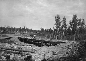 Road Building Prints: Construction of a Bridge 18 Sazhens Long Across the Khilok River on the Povarenskaia Road