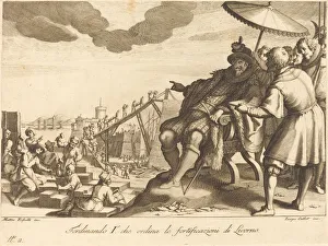 Construction and Fortification of the Port of Livorno, c. 1614. Creator: Jacques Callot