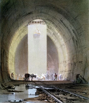 Oxford Science Archive Collection: Construction of the Kilsby Tunnel on the London & Birmingham Railway, 8 July 1839