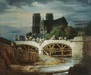 4th Arrondissement Prints: Construction of the Pont de l'Archeveche