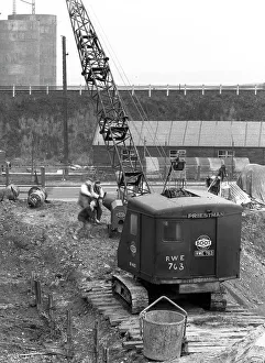 Construction of the reservoir, Manvers Main Colliery, Wath upon Dearne, South Yorkshire, 1955