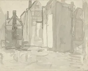 Breitner George Hendrik Prints: Construction site Sint Agnietenstraat in Amsterdam, 1903. Creator: George Hendrik Breitner