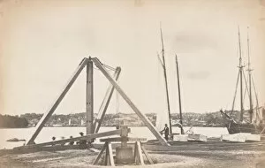 Construction of Washington Aqueduct, 1858-1859. Creator: Lewis Emory Walker